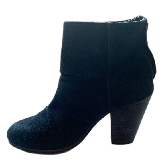 Rag & Bone Black Suede Nubuk Leather Newbury Ankle Boots Women Size 8.5 EUR 38.5 - Picture 6 of 15